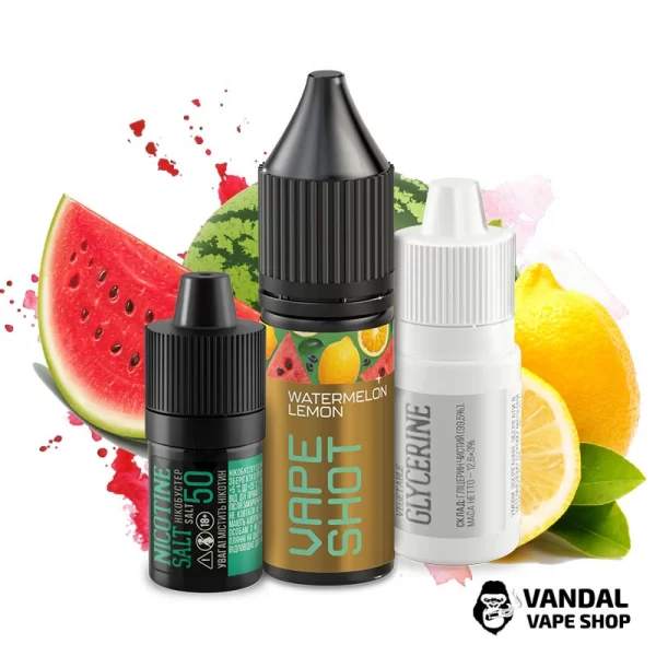 Набор для самозамеса Vape Shot 15 мл 50 мг со вкусом арбуза и лимона