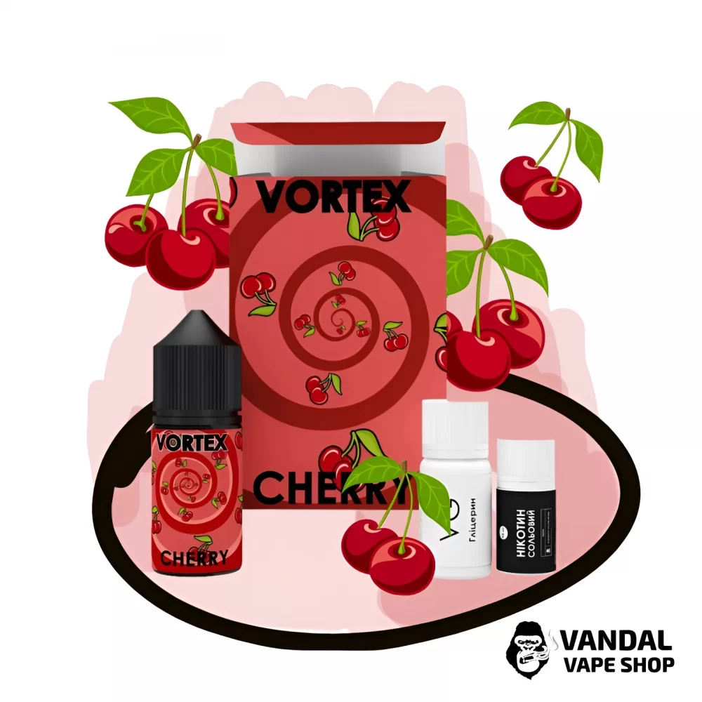 Набор для самозамеса Vortex 30 мл 25 мг со вкусом вишни Набор для самозамеса Vortex 30 мл 25 мг со вкусом вишни