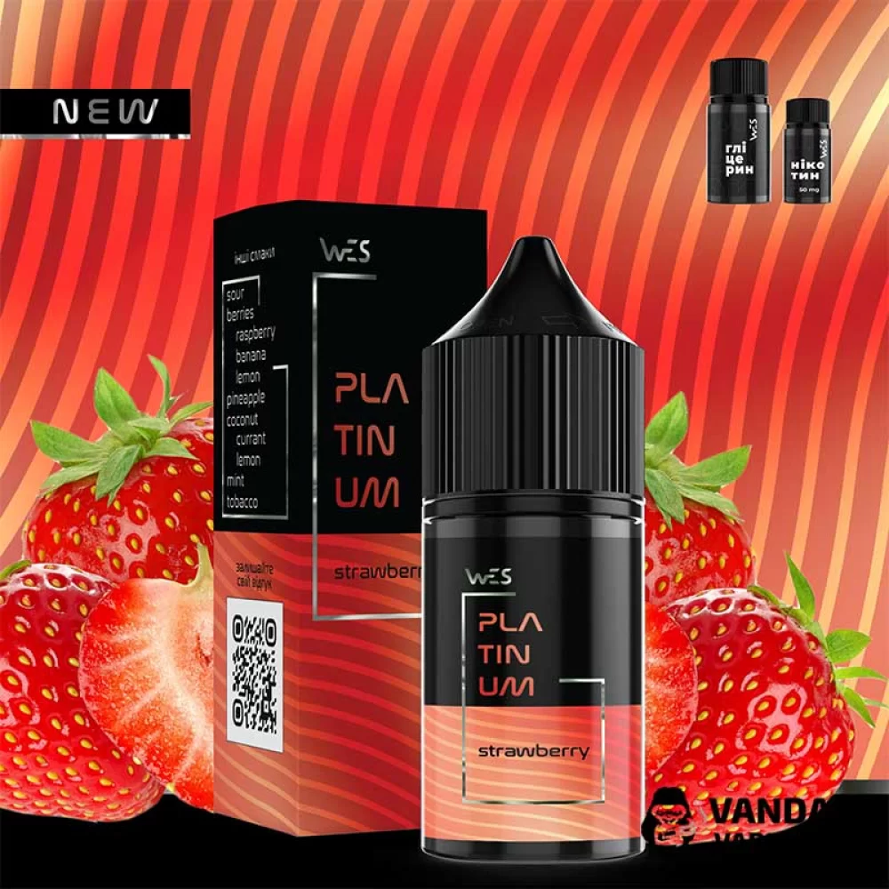 Набор для самозамеса WES Platinum 30 мл 65 мг со вкусом клубники Набор для самозамеса WES Platinum 30 мл 65 мг со вкусом клубники