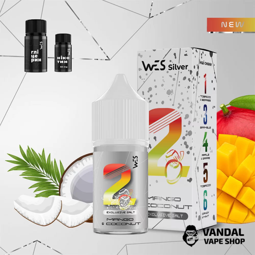 Набор для самозамеса WES Silver 30 мл 50 мг со вкусом манго и кокоса