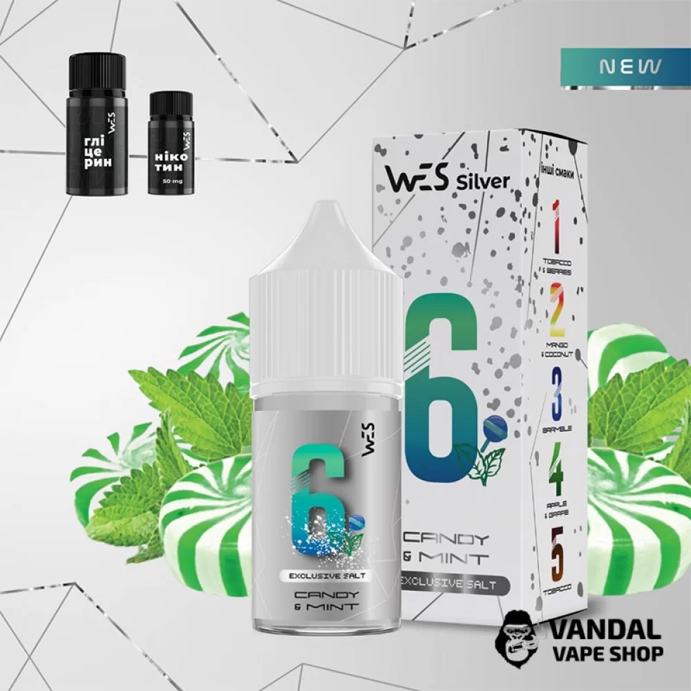 Набір для самозамісу WES Silver 30 мл 50 мг зі смаком м'ятних цукерок