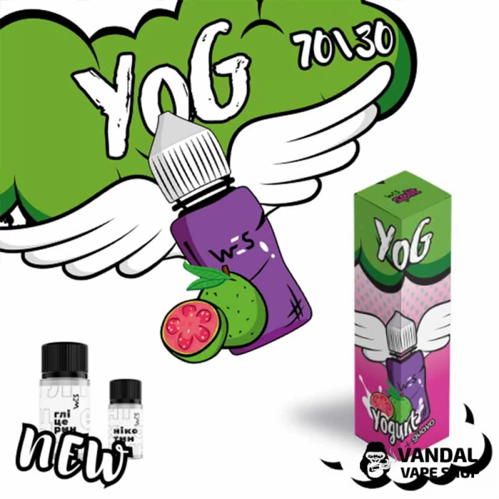 Набір для самозамісу WES Split 60 мл 6 мг зі смаком йогурта з гуави Набір для самозамісу WES Split 60 мл 6 мг зі смаком йогурта з гуави