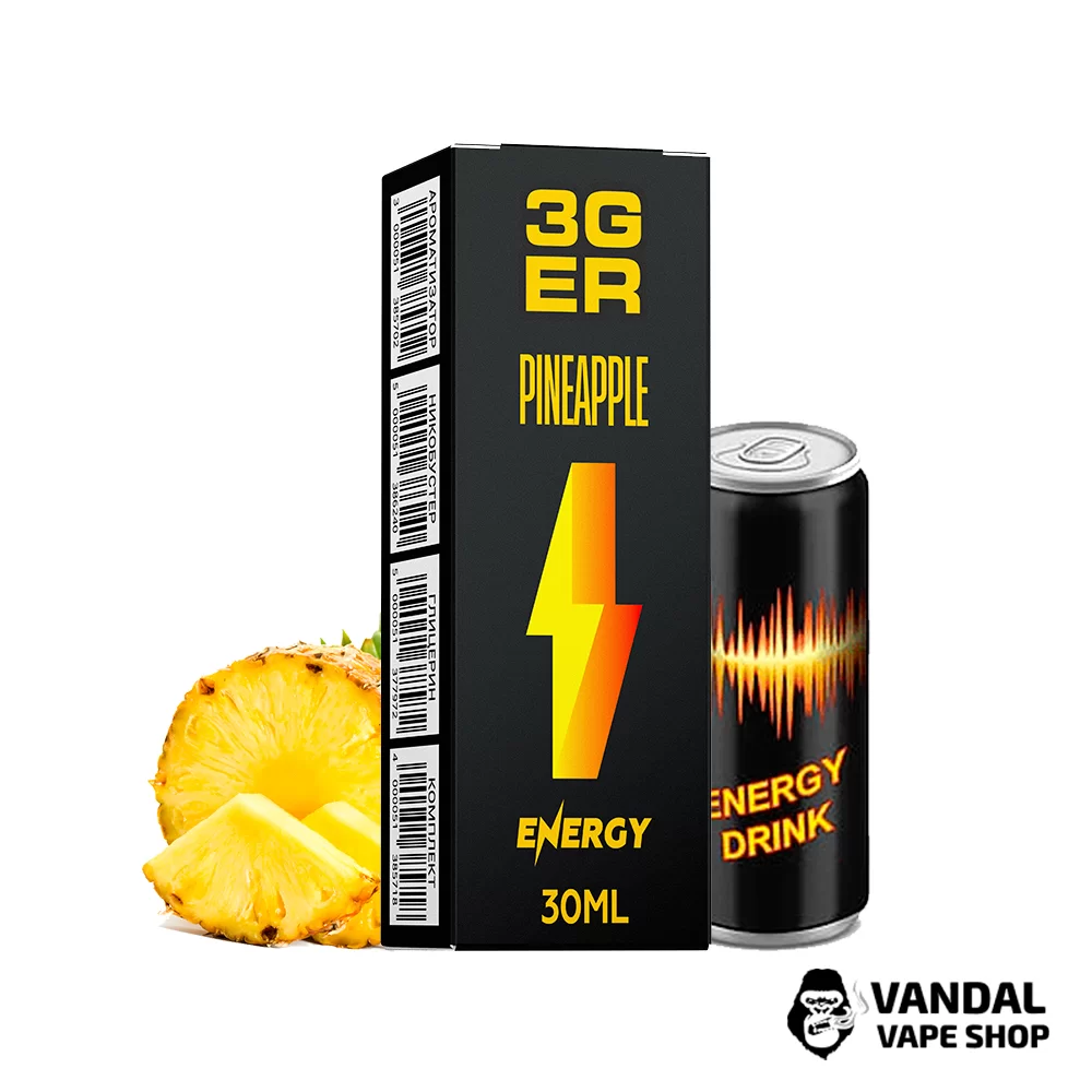 Набор для самозамеса 3Ger Salt 30 мл 50 мг со вкусом энергетика с ананасом Набор для самозамеса 3Ger Salt 30 мл 50 мг со вкусом энергетика с ананасом