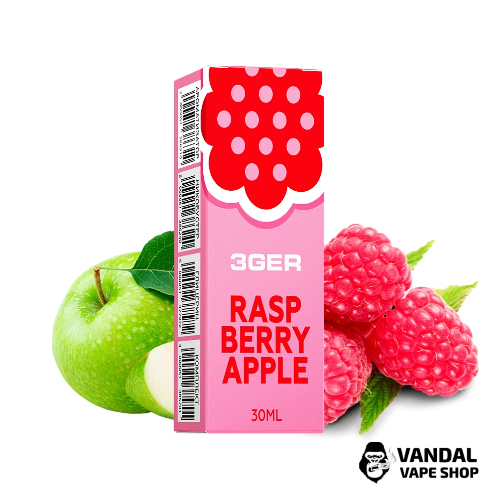 Набір для самозамісу 3Ger Salt 30 мл 30 мг зі смаком яблука та малини Набір для самозамісу 3Ger Salt 30 мл 30 мг зі смаком яблука та малини
