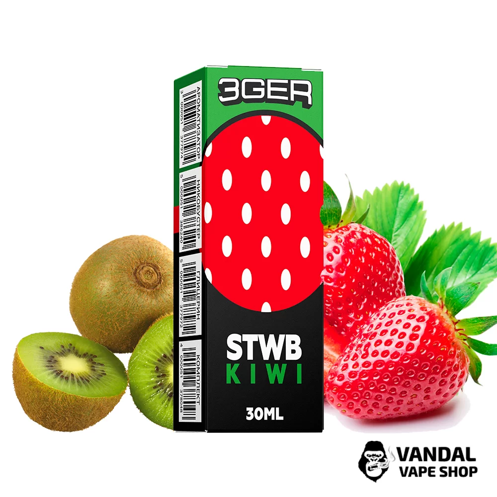 Набор для самозамеса 3Ger Salt 30 мл 30 мг со вкусом клубники с киви Набор для самозамеса 3Ger Salt 30 мл 30 мг со вкусом клубники с киви