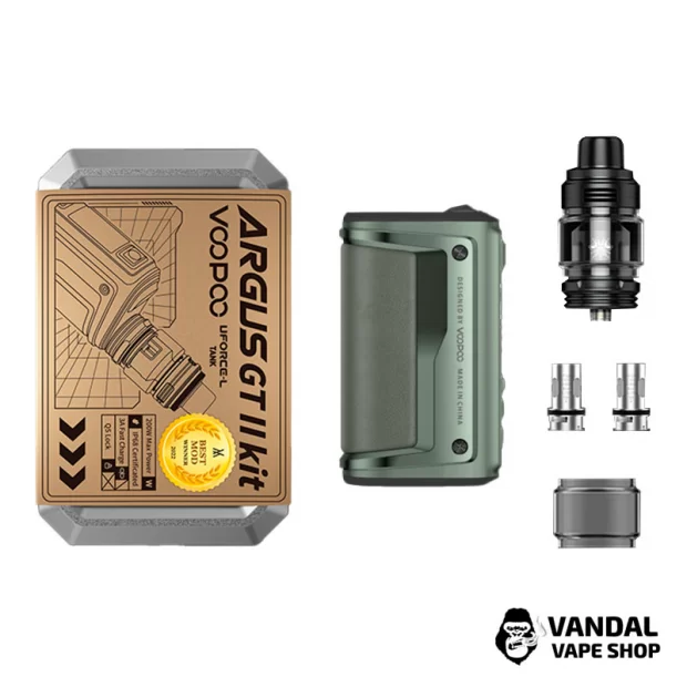 Оригинальный стартовый набор VooPoo Argus GT2 Kit в черном цвете с карбоновой вставкой