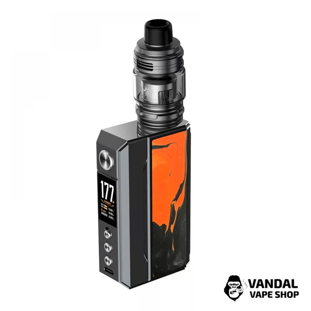 Оригинальный стартовый набор VooPoo Drag 4 177W в сером цвете со вставкой "Tropical Orange"