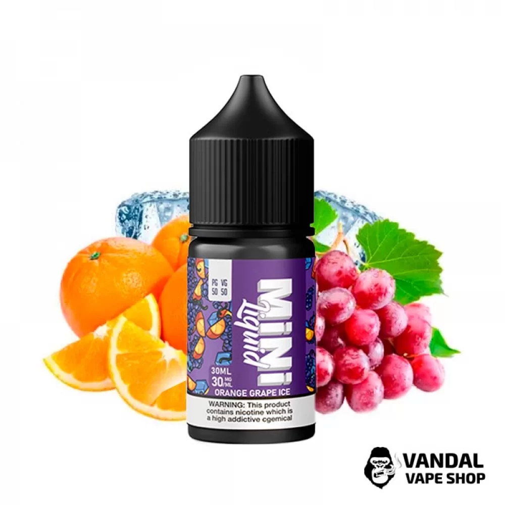 Жидкость Mini Liquid - 30 мл на солевом никотине 30 мг со вкусом апельсина и винограда с холодком