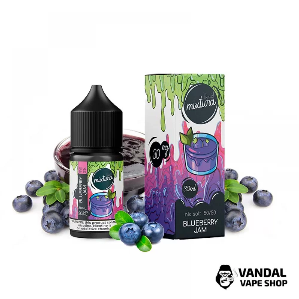 Жидкость Mixtura 30 мл на солевом никотине 30 мг со вкусом черничного джема