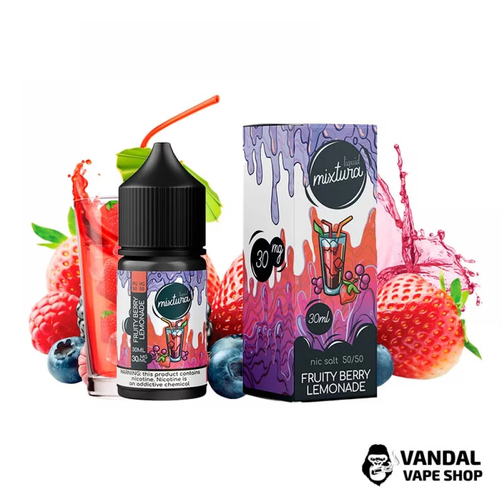 Жидкость Mixtura 30 мл на солевом никотине 30 мг со вкусом фруктово-ягодного лимонада