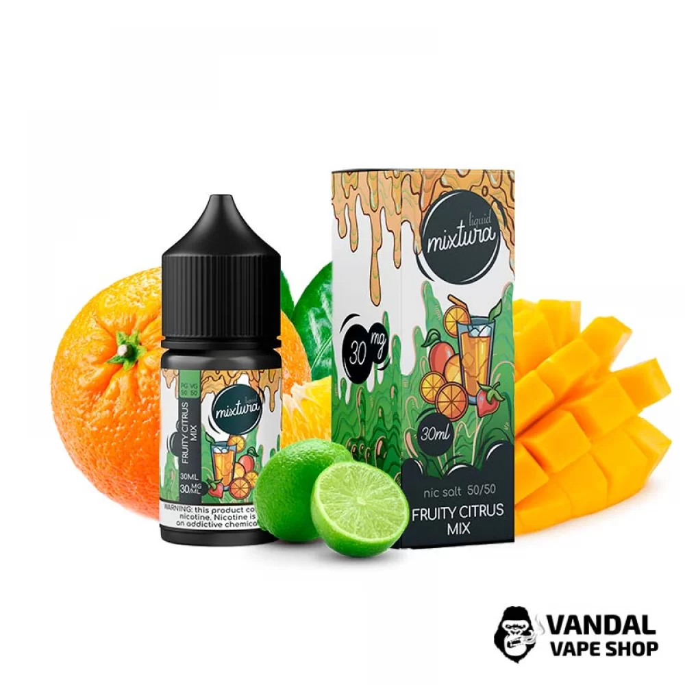 Жидкость Mixtura 30 мл на солевом никотине 30 мг со вкусом апельсина и экзотических фруктов