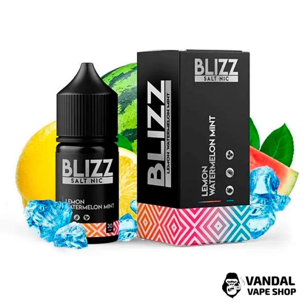 ЖИДКОСТЬ Blizz Salt 30 мл НА СОЛЕВОМ НИКОТИНЕ 50 мг со вкусом лимона, арбуза и мяты ЖИДКОСТЬ Blizz Salt 30 мл НА СОЛЕВОМ НИКОТИНЕ 50 мг со вкусом лимона, арбуза и мяты