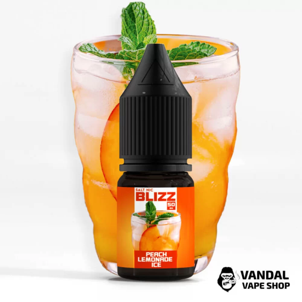 ЖИДКОСТЬ Blizz Salt 10 мл НА СОЛЕВОМ НИКОТИНЕ 25 мг со вкусом лимонада с персиком и льдом ЖИДКОСТЬ Blizz Salt 10 мл НА СОЛЕВОМ НИКОТИНЕ 25 мг со вкусом лимонада с персиком и льдом