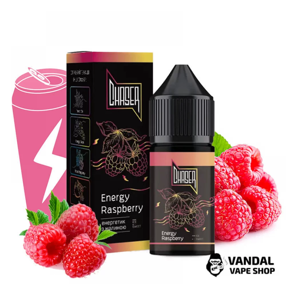 ЖИДКОСТЬ  Chaser Salt 30 мл 30 мг НА СОЛЕВОМ НИКОТИНЕ СО ВКУСОМ малинового энергетика