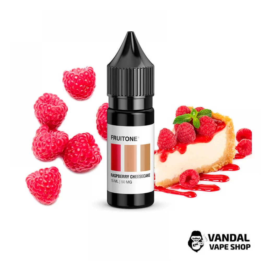 ЖИДКОСТЬ Fruitone 15мл НА СОЛЕВОМ НИКОТИНЕ 50 мг со вкусом малинового чизкейка ЖИДКОСТЬ Fruitone 15мл НА СОЛЕВОМ НИКОТИНЕ 50 мг со вкусом малинового чизкейка
