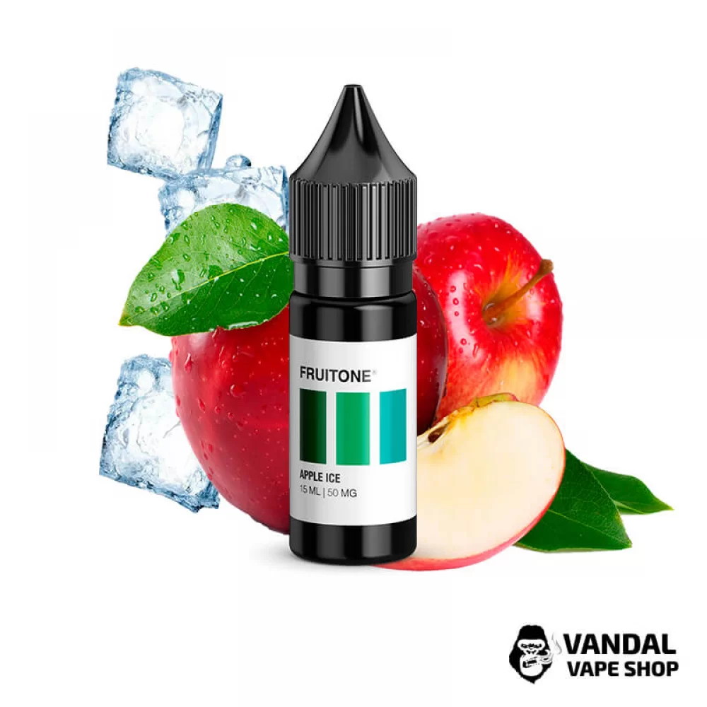 ЖИДКОСТЬ Fruitone 15мл НА СОЛЕВОМ НИКОТИНЕ 50 мг со вкусом яблока со льдом ЖИДКОСТЬ Fruitone 15мл НА СОЛЕВОМ НИКОТИНЕ 50 мг со вкусом яблока со льдом