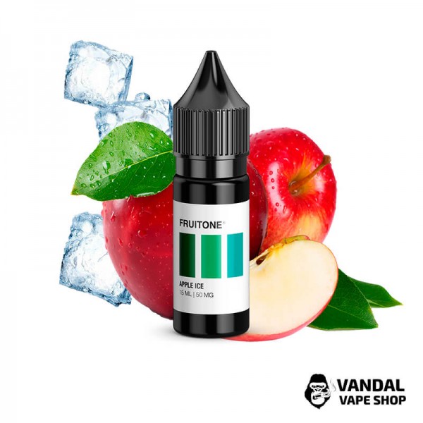 РІДИНА Fruitone 15мл НА СОЛЬОВОМУ НІКОТИНІ 50 мг зі смаком яблука з льодом