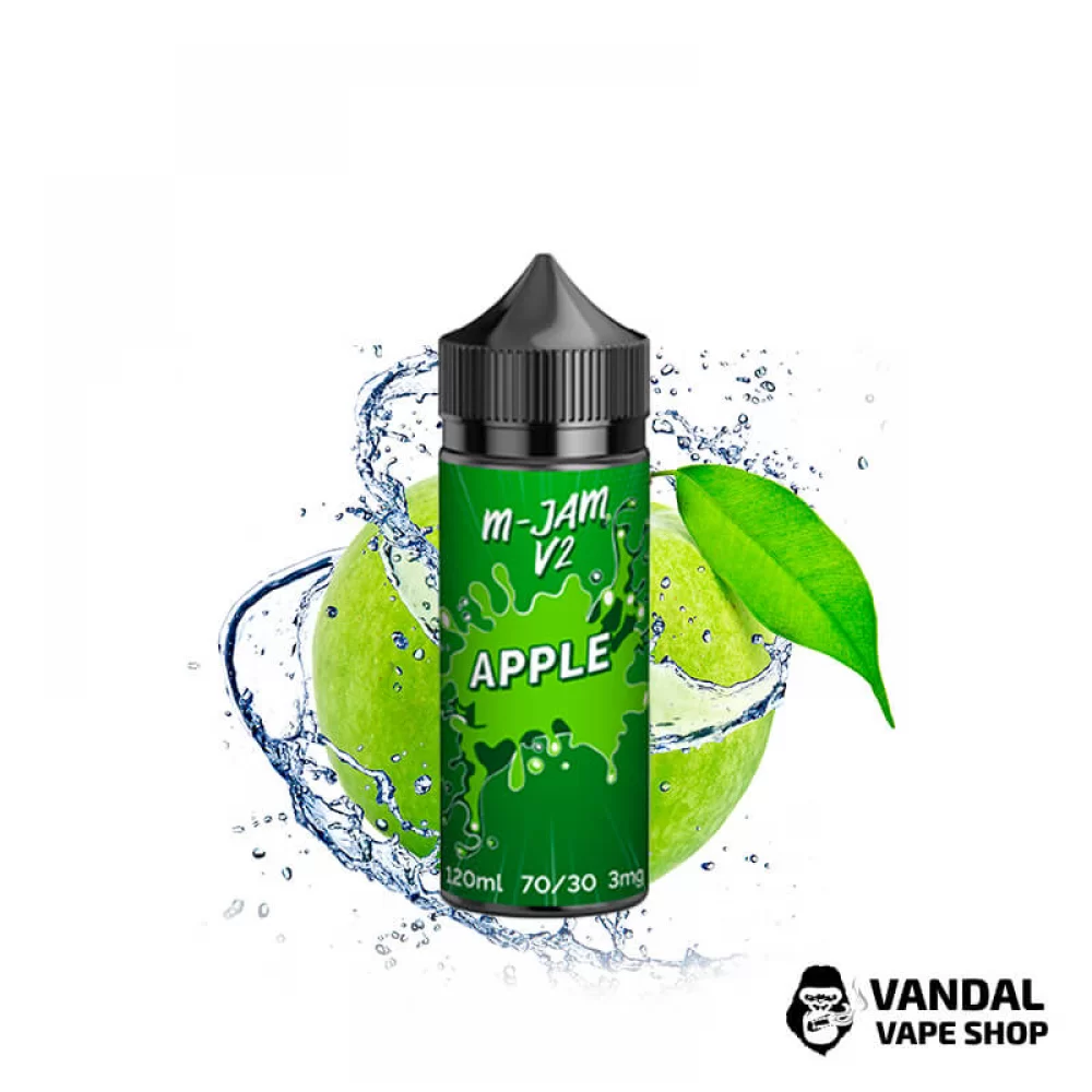Жидкость M-Jam V2 120 мл на органическом никотине 3 мг со вкусом яблока с холодком Жидкость M-Jam V2 120 мл на органическом никотине 3 мг со вкусом яблока с холодком