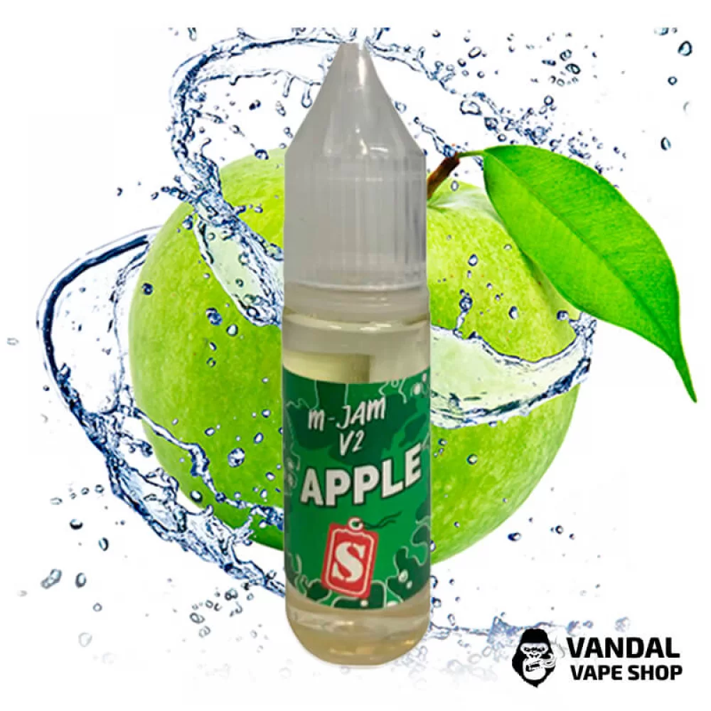 ЖИДКОСТЬ M-Jam V2 Salt 15 мл НА СОЛЕВОМ НИКОТИНЕ 40 мг со вкусом яблока ЖИДКОСТЬ M-Jam V2 Salt 15 мл НА СОЛЕВОМ НИКОТИНЕ 40 мг со вкусом яблока