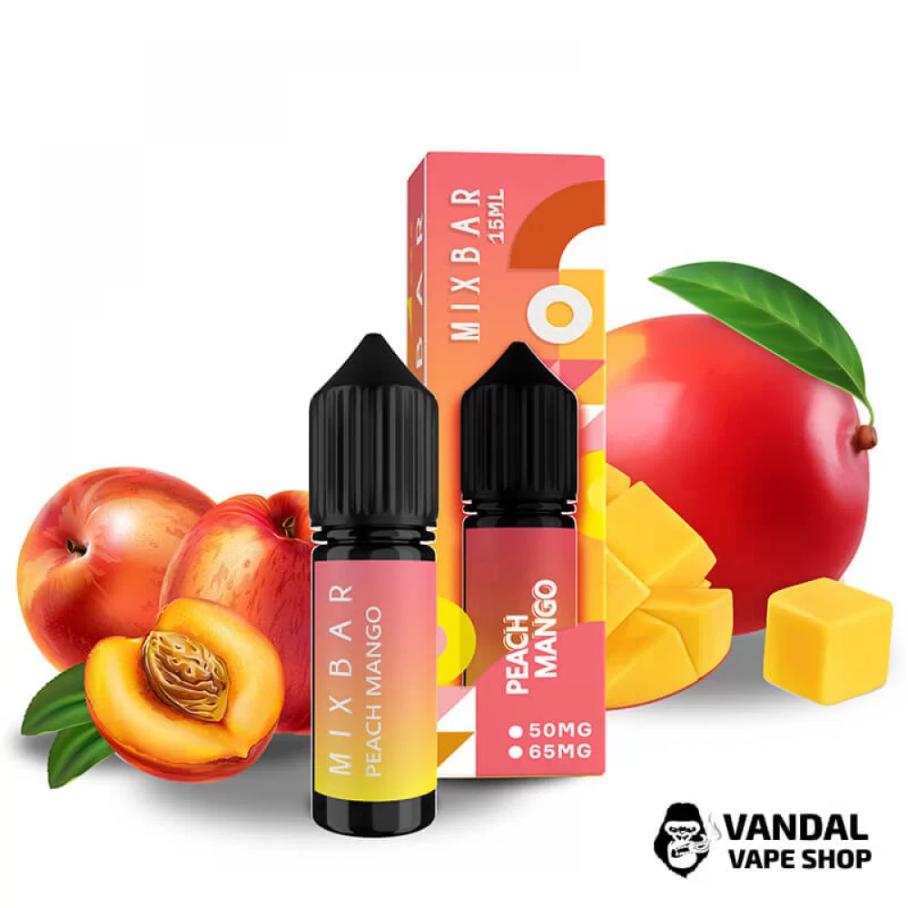 Жидкость Mix Bar 15 мл 65 мг на солевом никотине со вкусом персика и манго