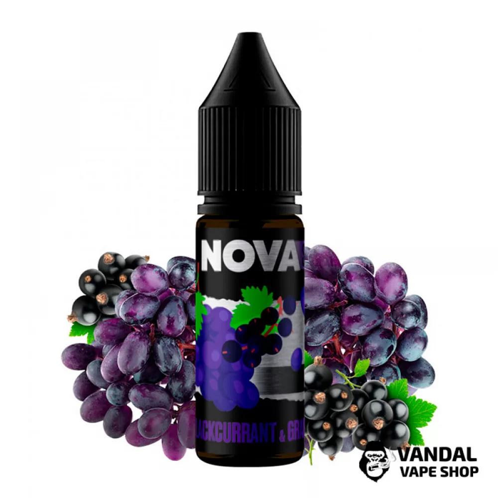 ЖИДКОСТЬ Nova Salt 15 мл НА СОЛЕВОМ НИКОТИНЕ 30 мг со вкусом черной смородины и винограда ЖИДКОСТЬ Nova Salt 15 мл НА СОЛЕВОМ НИКОТИНЕ 30 мг со вкусом черной смородины и винограда