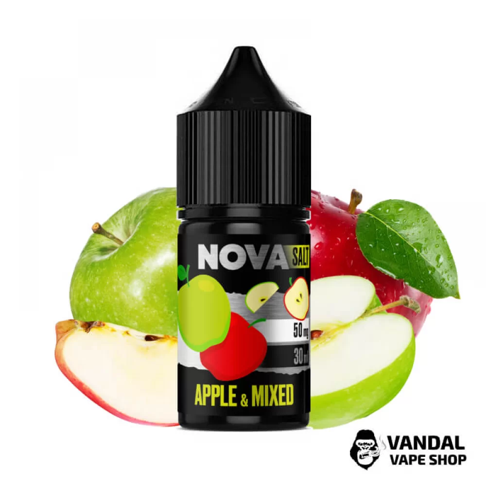 ЖИДКОСТЬ Nova Salt 30 мл НА СОЛЕВОМ НИКОТИНЕ 65 мг со вкусом микса яблок ЖИДКОСТЬ Nova Salt 30 мл НА СОЛЕВОМ НИКОТИНЕ 65 мг со вкусом микса яблок