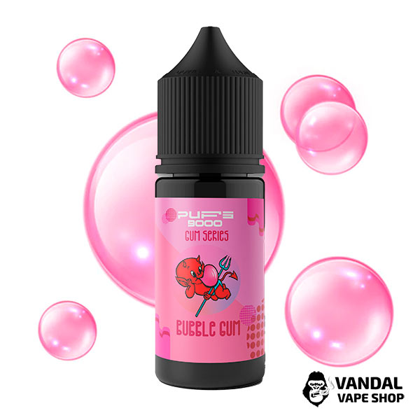 Рідина PUFS 9000 30 мл на сольовому нікотині 65 мг зі смаком жуйки Bubble Gum