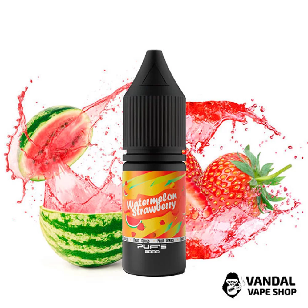 Рідина PUFS 3000 10 мл 30 мг на сольовому нікотині зі смаком полуниці та кавуна