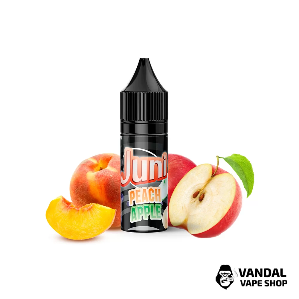 ЖИДКОСТЬ Juni Silver Ice 15 мл НА СОЛЕВОМ НИКОТИНЕ 50 мг со вкусом персика и яблок
