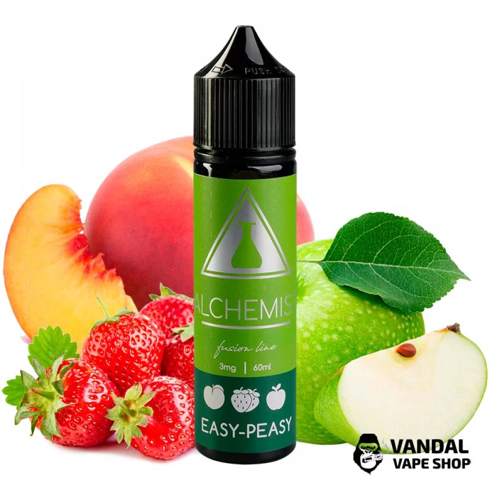 Жидкость Alchemist FL 60 мл на органическом никотине 3 мг со вкусом ягод, яблока и персика Жидкость Alchemist FL 60 мл на органическом никотине 3 мг со вкусом ягод, яблока и персика