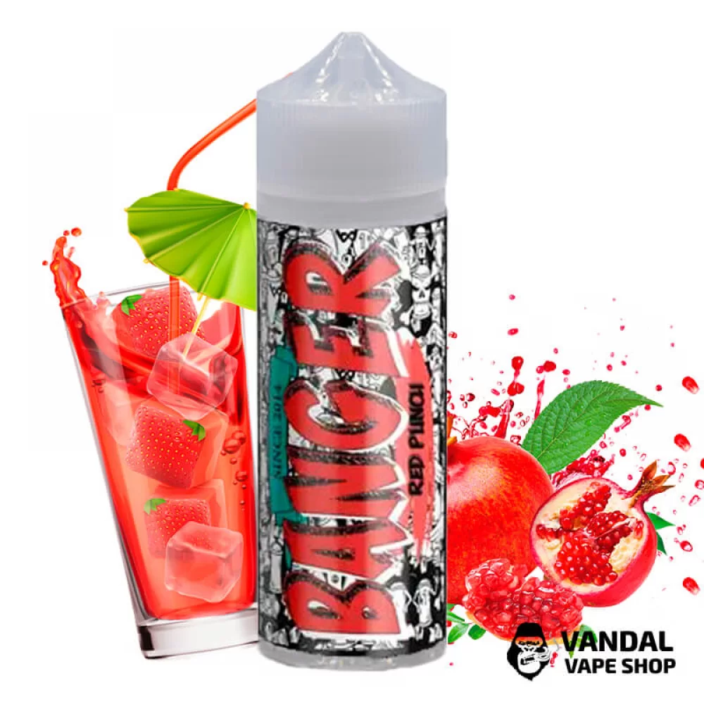 Рідина Banger 120 мл, на органічному нікотині 1.5 мг, зі смаком полунично-гранатового пуншу