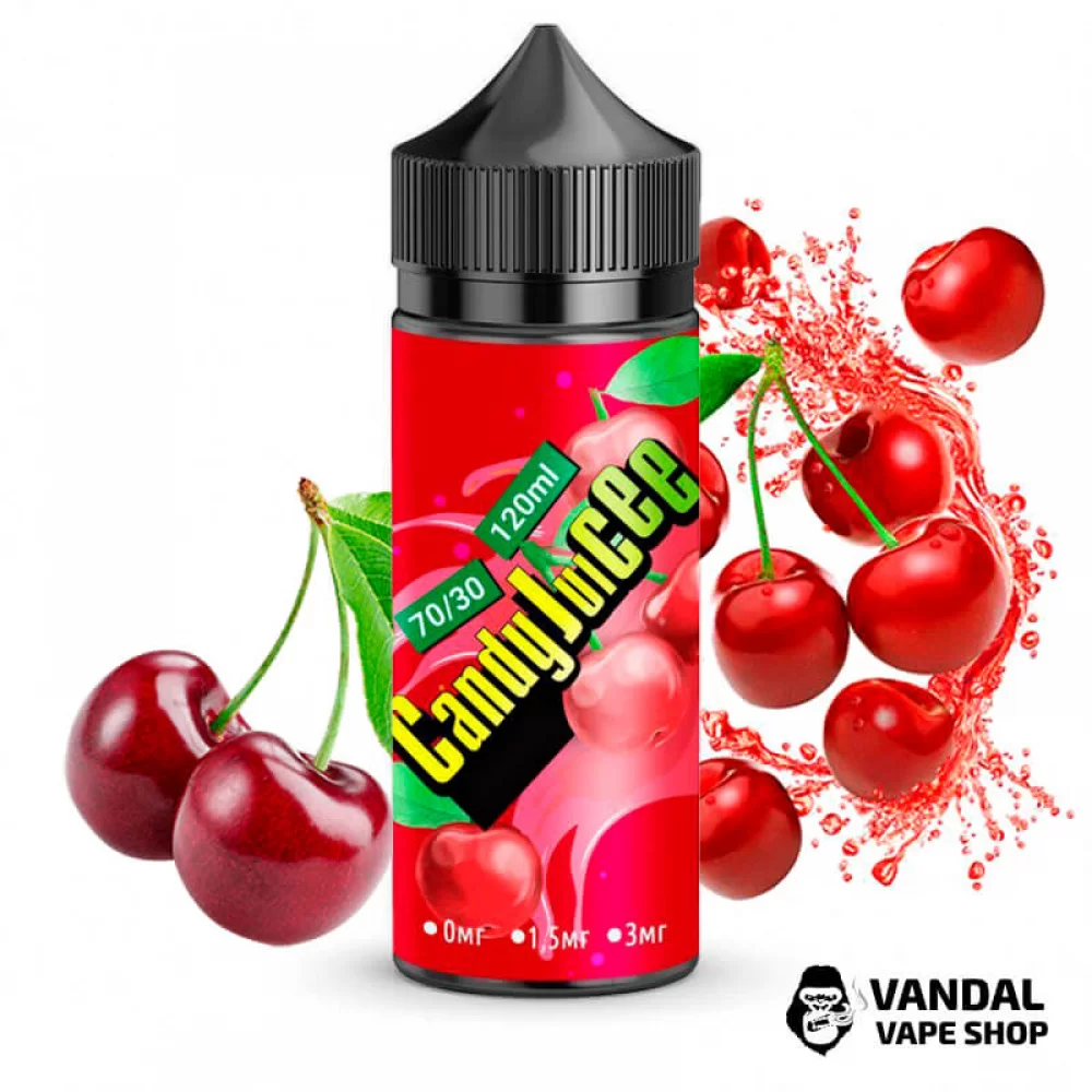 Жидкость Candy Juicee 120 мл на органическом никотине 3 мг со вкусом вишни Жидкость Candy Juicee 120 мл на органическом никотине 3 мг со вкусом вишни