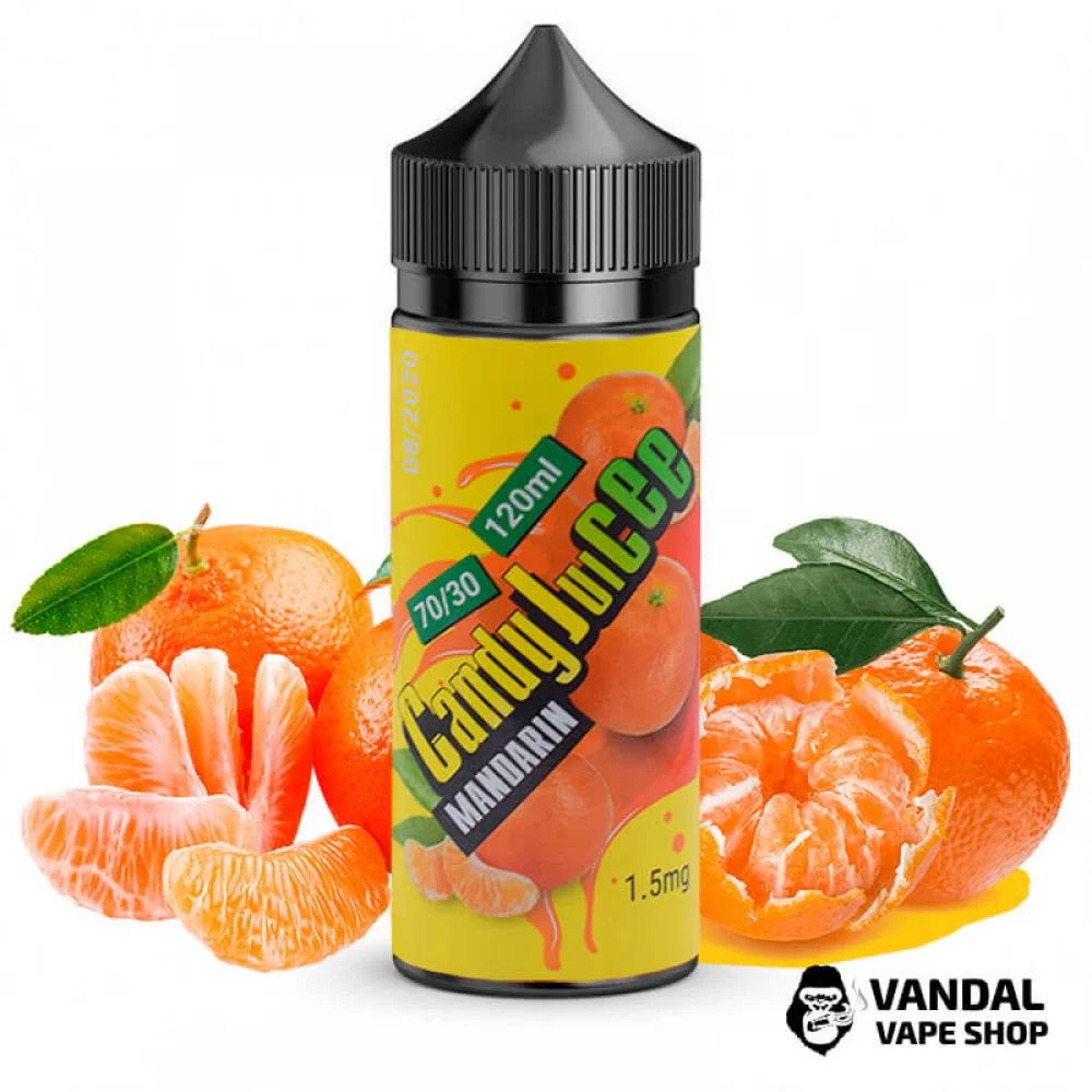 Жидкость Candy Juicee 120 мл на органическом никотине 3 мг со вкусом мандарина Жидкость Candy Juicee 120 мл на органическом никотине 3 мг со вкусом мандарина