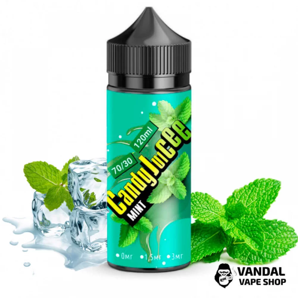 Жидкость Candy Juicee 120 мл на органическом никотине 1.5 мг со вкусом мяты