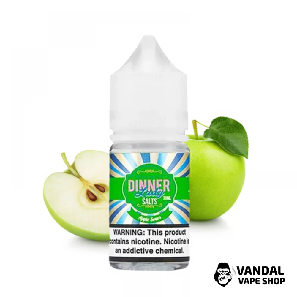 Премиальная солевая жидкость Dinner Lady Salt 30 мл 30 мг со вкусом кислого яблока