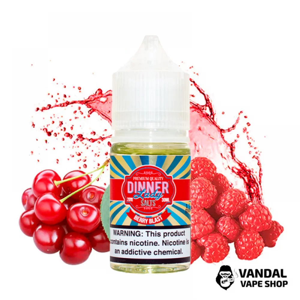 Преміальна сольова рідина Dinner Lady Salt 30 мл 50 мг зі смаком малини та вишні