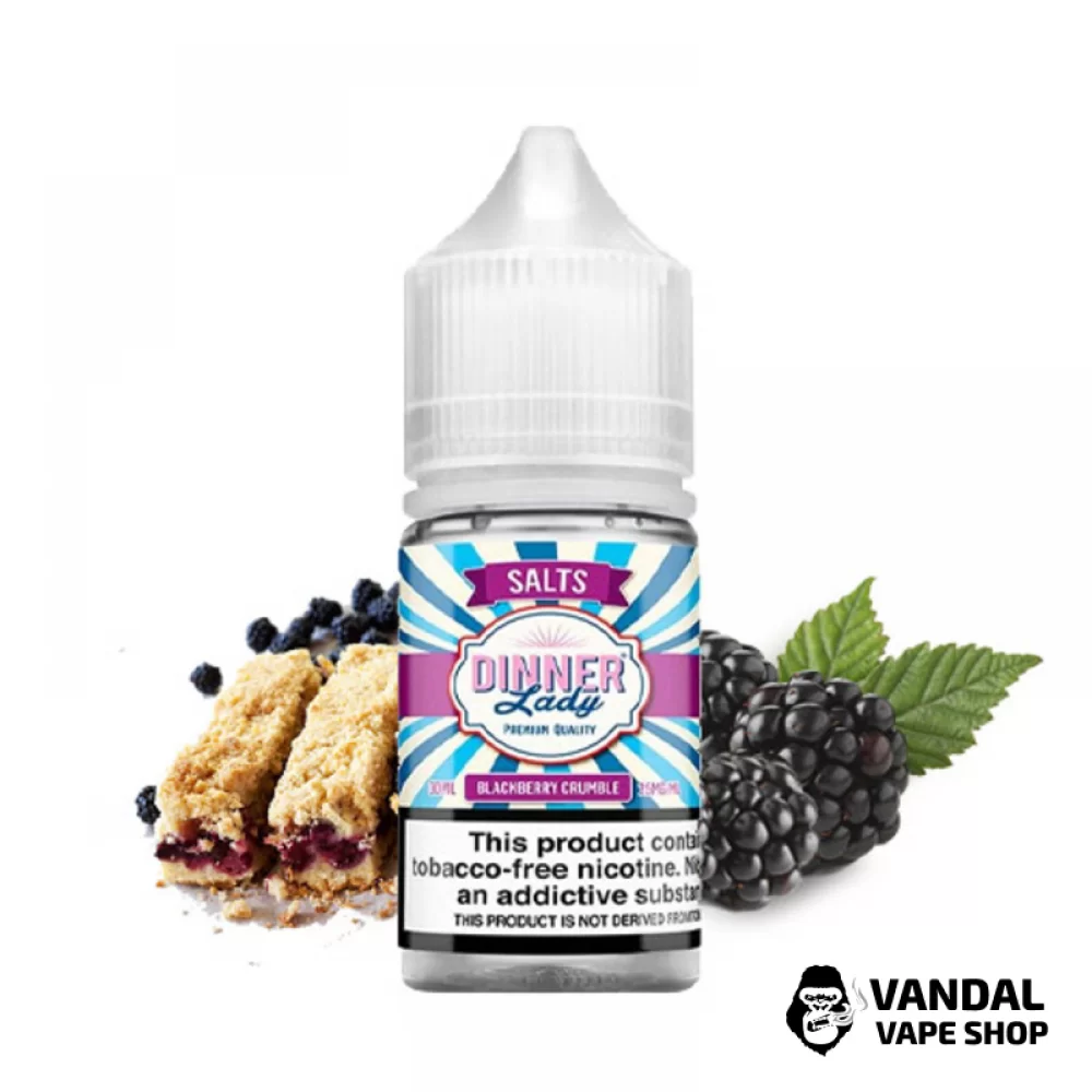 Премиальная солевая жидкость Dinner Lady Salt 30 мл 50 мг со вкусом бисквита с черничным джемом Премиальная солевая жидкость Dinner Lady Salt 30 мл 50 мг со вкусом бисквита с черничным джемом