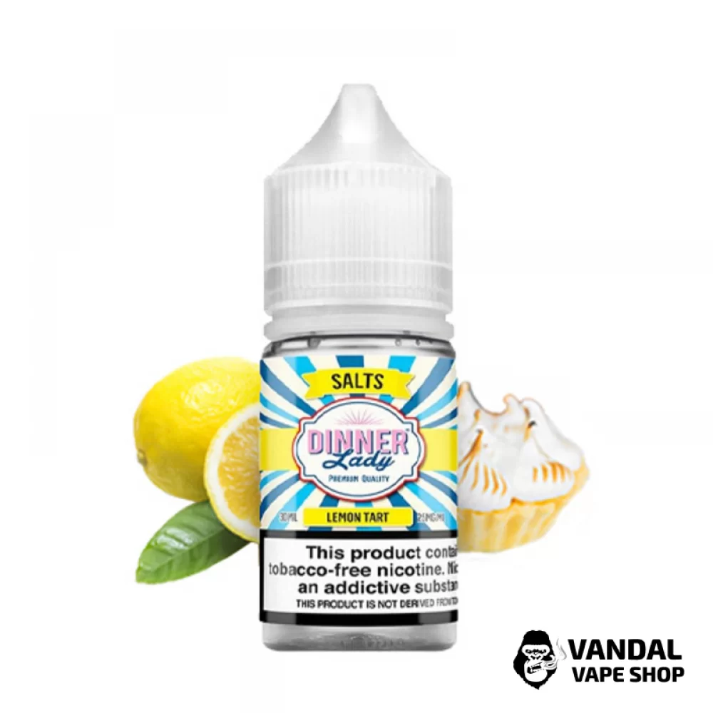 Преміальна сольова рідина Dinner Lady Salt 30 мл 50 мг зі смаком лимонного пирога Преміальна сольова рідина Dinner Lady Salt 30 мл 50 мг зі смаком лимонного пирога