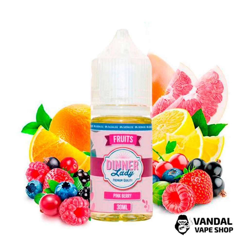 Премиальная солевая жидкость Dinner Lady Salt 30 мл 30 мг со вкусом микса ягод и цитрусов