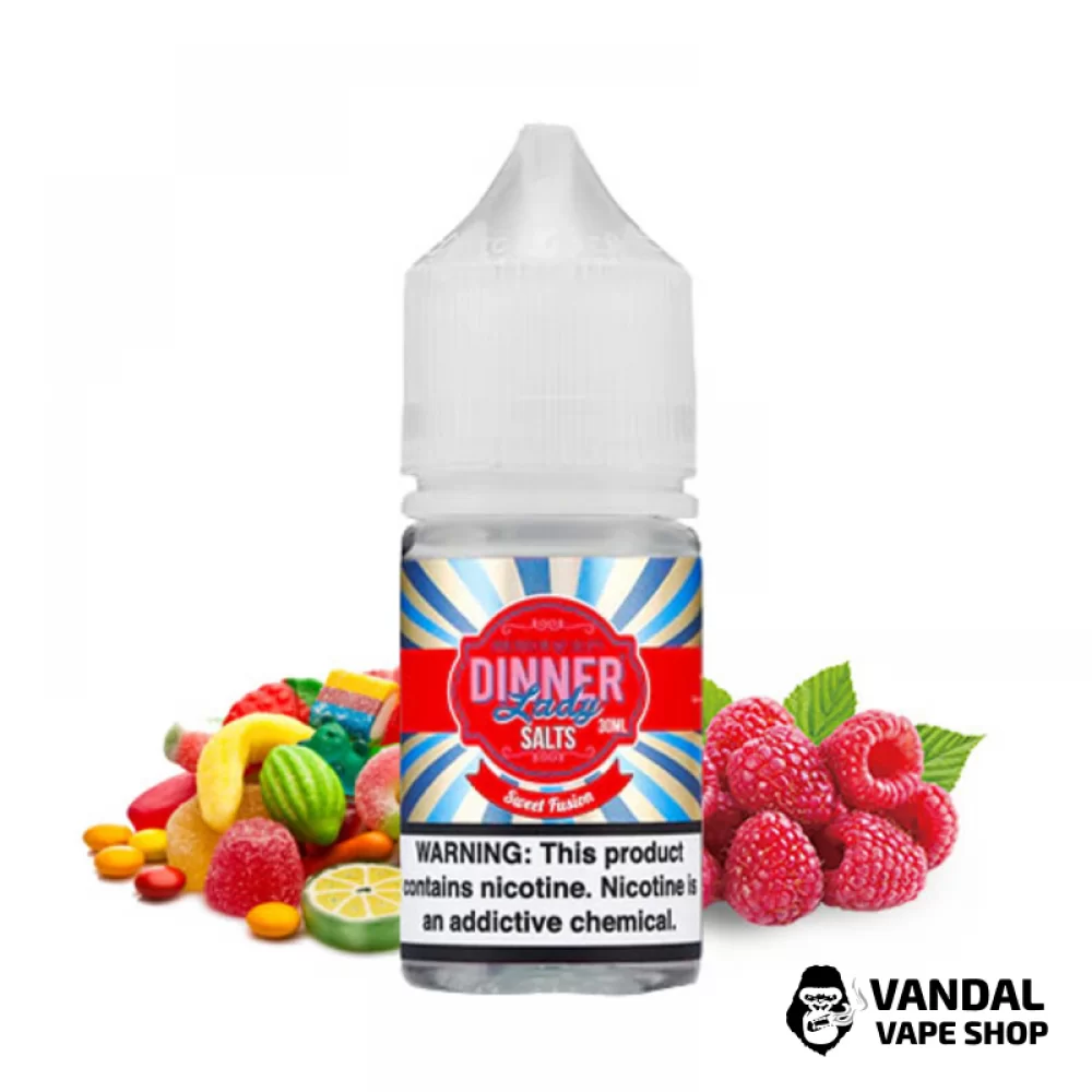 Преміальна сольова рідина Dinner Lady Salt 30 мл 50 мг зі смаком фруктової жувальної цукерки Преміальна сольова рідина Dinner Lady Salt 30 мл 50 мг зі смаком фруктової жувальної цукерки