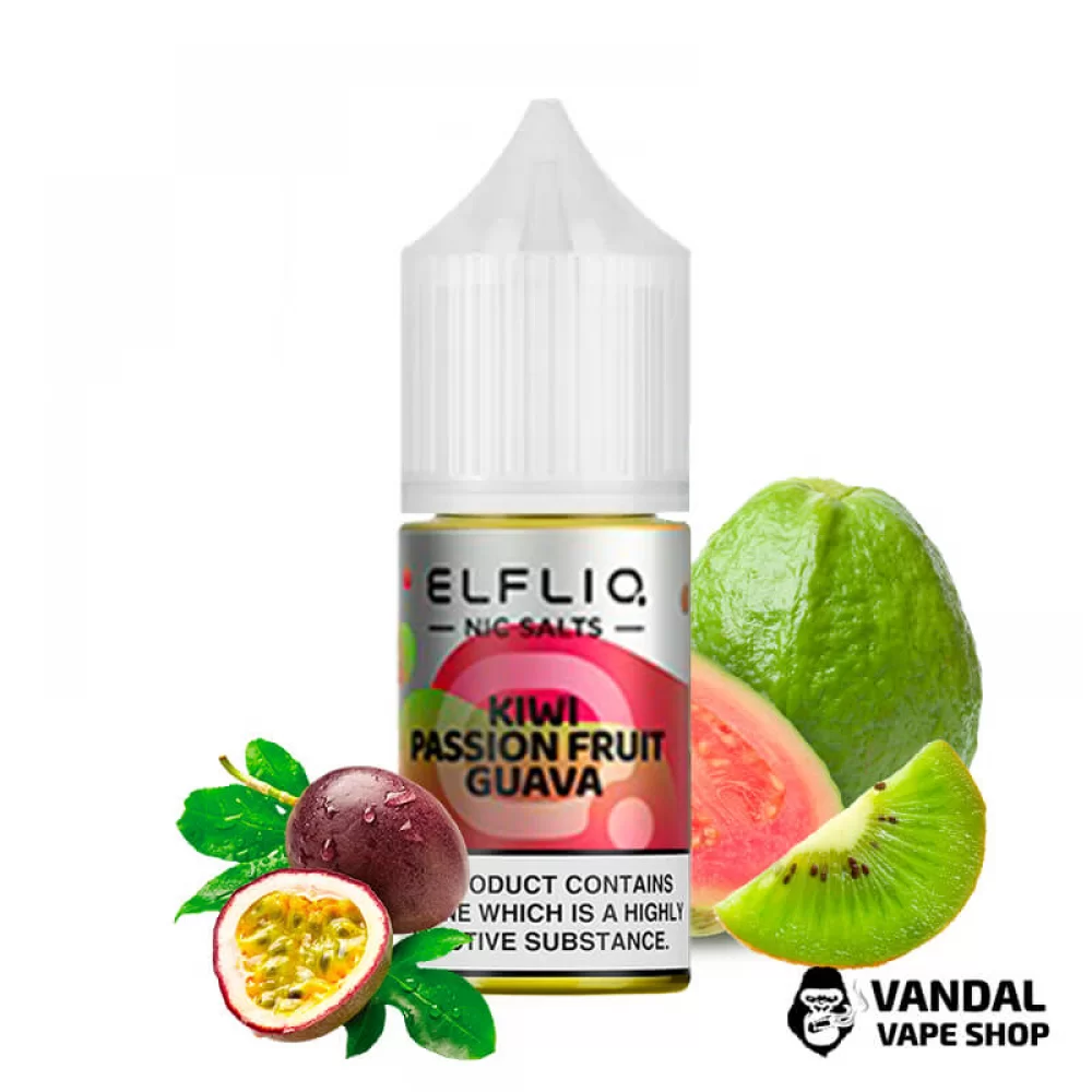 Жидкость Elf Liq 30 мл 50 мг на солевом никотине со вкусом киви, гуавы и маракуи