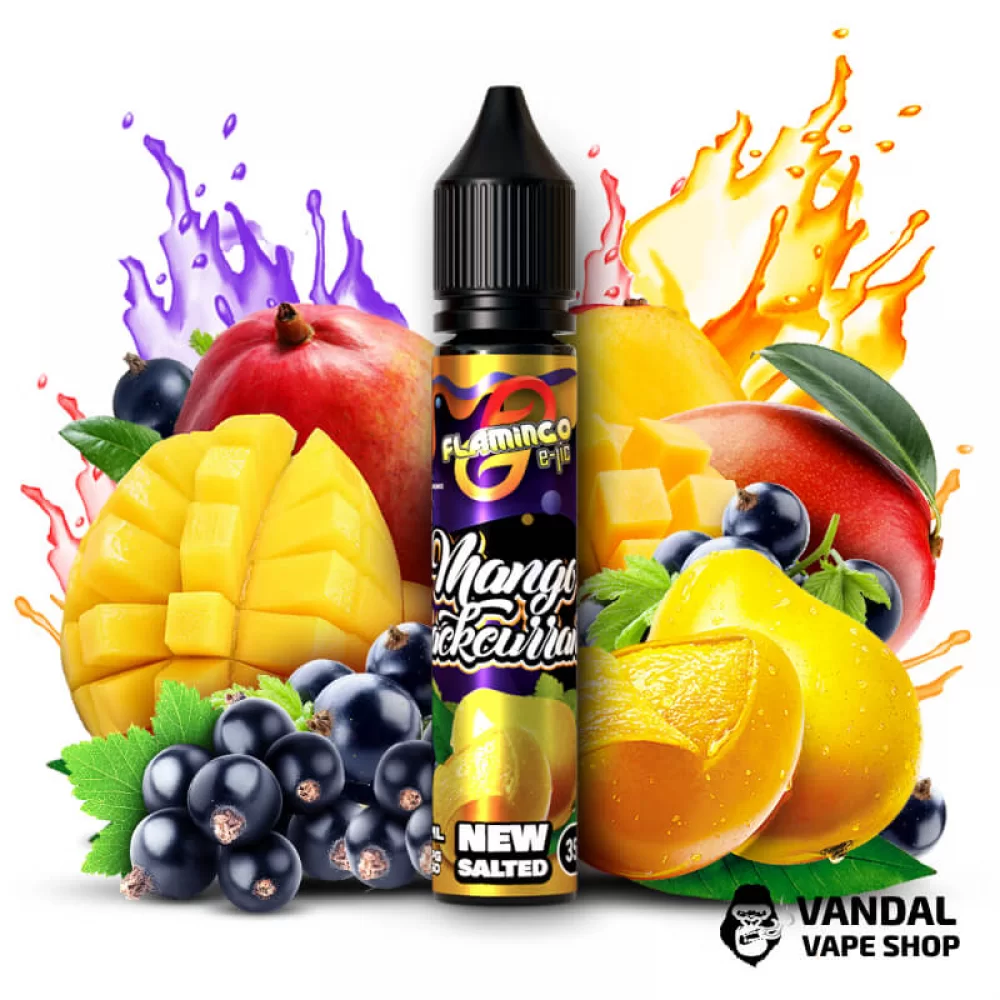 ЖИДКОСТЬ Flamingo New Salted 30 мл НА СОЛЕВОМ НИКОТИНЕ 50 мг со вкусом манго и чёрной смородины ЖИДКОСТЬ Flamingo New Salted 30 мл НА СОЛЕВОМ НИКОТИНЕ 50 мг со вкусом манго и чёрной смородины