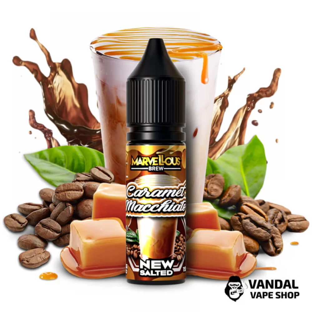 ЖИДКОСТЬ Marvellous Brew New Salted 15 мл НА СОЛЕВОМ НИКОТИНЕ 50 мг со вкусом кофе с молоком и карамелью ЖИДКОСТЬ Marvellous Brew New Salted 15 мл НА СОЛЕВОМ НИКОТИНЕ 50 мг со вкусом кофе с молоком и карамелью