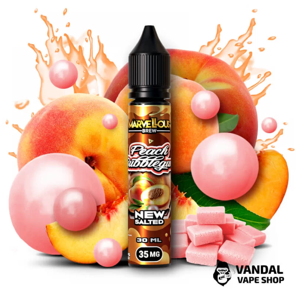 ЖИДКОСТЬ Marvellous Brew New Salted 30 мл НА СОЛЕВОМ НИКОТИНЕ 35 мг со вкусом персиковой жвачки ЖИДКОСТЬ Marvellous Brew New Salted 30 мл НА СОЛЕВОМ НИКОТИНЕ 35 мг со вкусом персиковой жвачки