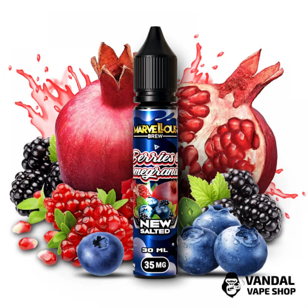 ЖИДКОСТЬ Marvellous Brew New Salted 30 мл НА СОЛЕВОМ НИКОТИНЕ 35 мг со вкусом лесных ягод и граната ЖИДКОСТЬ Marvellous Brew New Salted 30 мл НА СОЛЕВОМ НИКОТИНЕ 35 мг со вкусом лесных ягод и граната