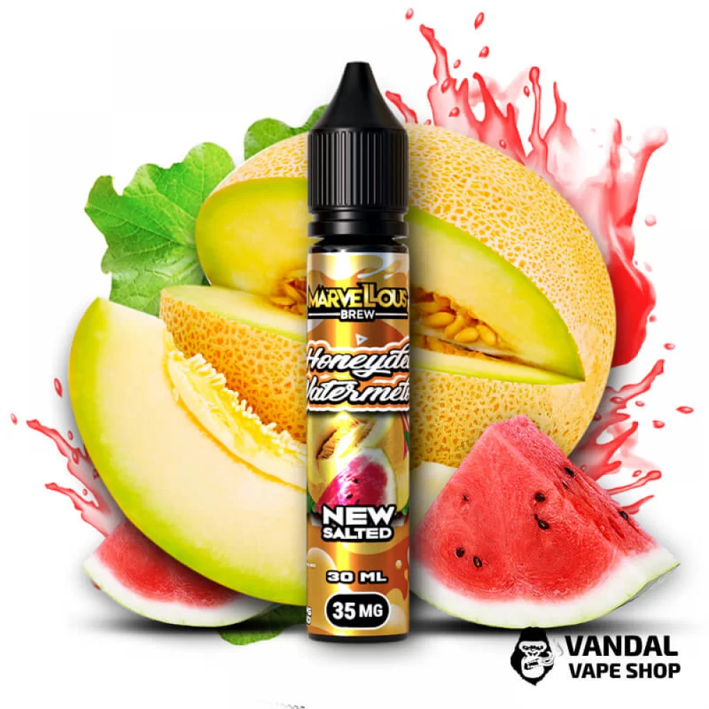 ЖИДКОСТЬ Marvellous Brew New Salted 30 мл НА СОЛЕВОМ НИКОТИНЕ 50 мг со вкусом дыни и арбуза ЖИДКОСТЬ Marvellous Brew New Salted 30 мл НА СОЛЕВОМ НИКОТИНЕ 50 мг со вкусом дыни и арбуза
