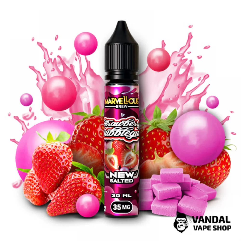 ЖИДКОСТЬ Marvellous Brew New Salted 30 мл НА СОЛЕВОМ НИКОТИНЕ 35 мг со вкусом клубничной жвачки ЖИДКОСТЬ Marvellous Brew New Salted 30 мл НА СОЛЕВОМ НИКОТИНЕ 35 мг со вкусом клубничной жвачки