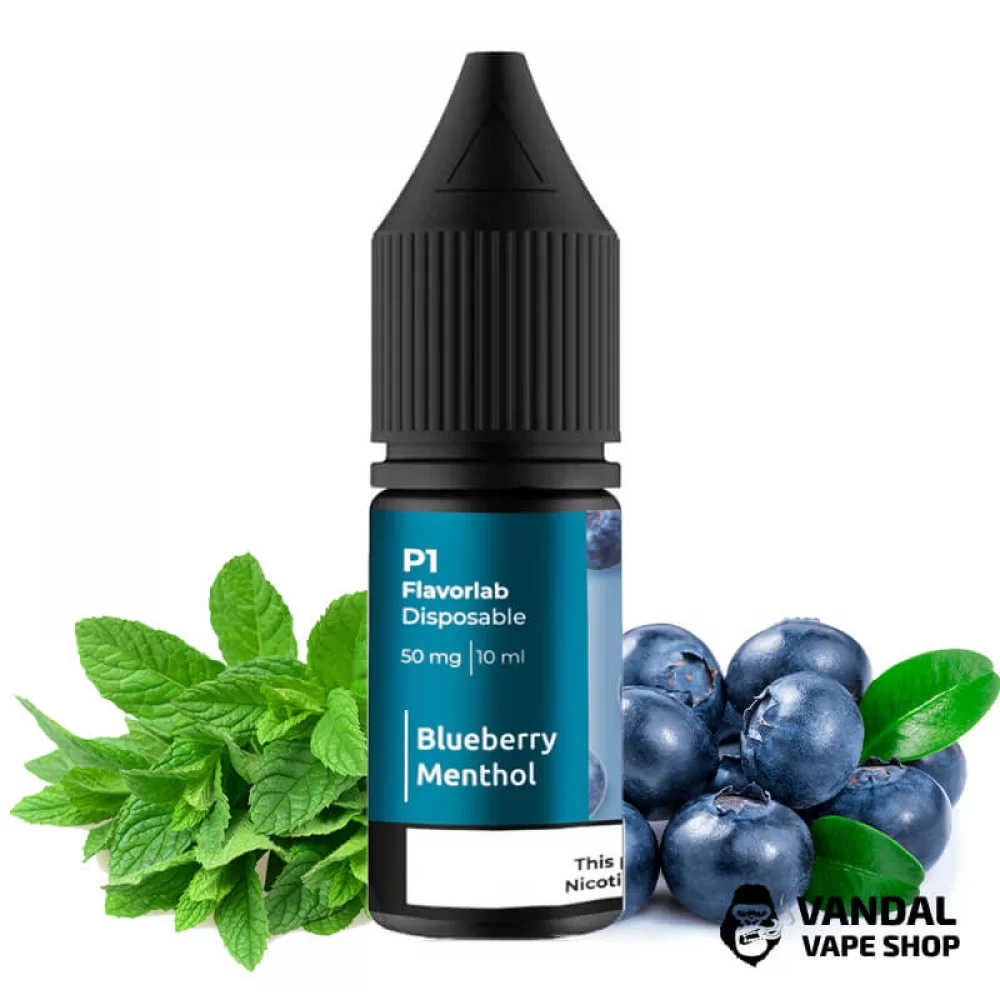 ЖИДКОСТЬ Flavorlab P1 10 мл НА СОЛЕВОМ НИКОТИНЕ 50 мг со вкусом черники с ментолом