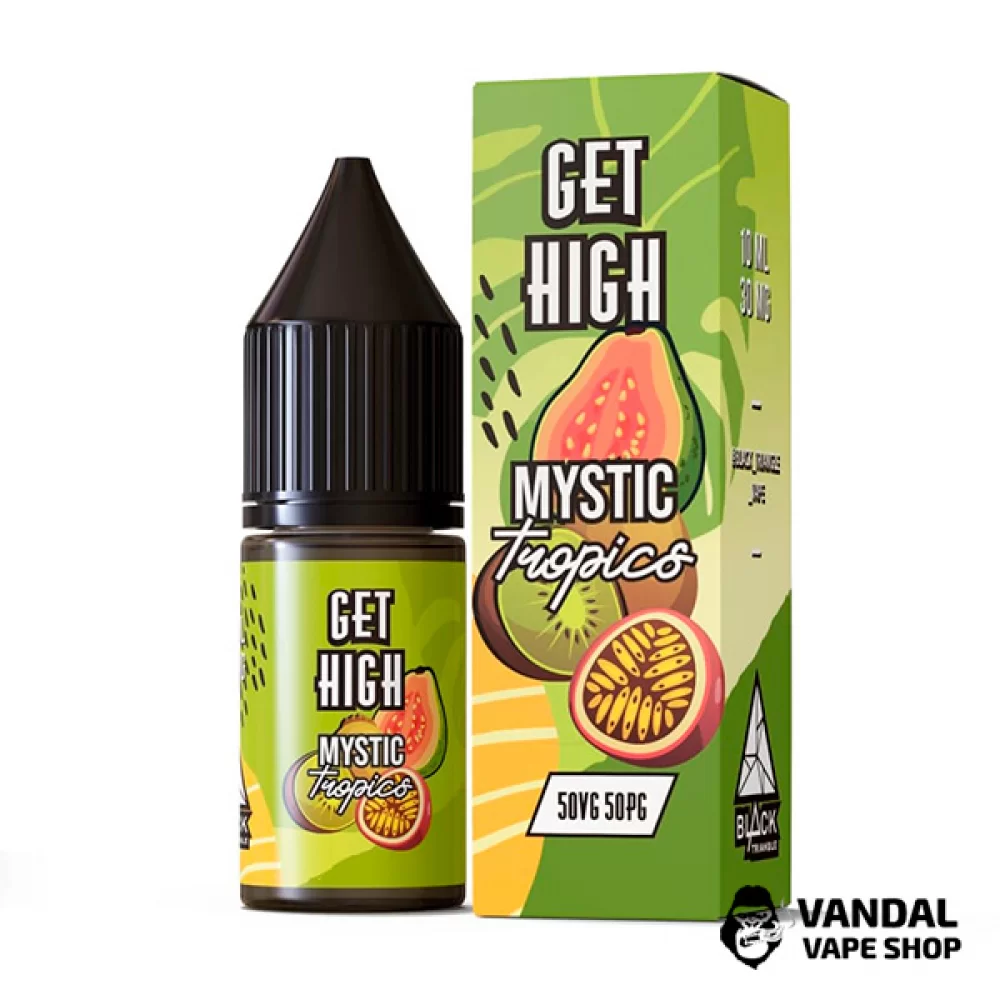 ЖИДКОСТЬ Get High - 10 мл НА СОЛЕВОМ НИКОТИНЕ 50 мг со вкусом гуавы, киви и маракуйи