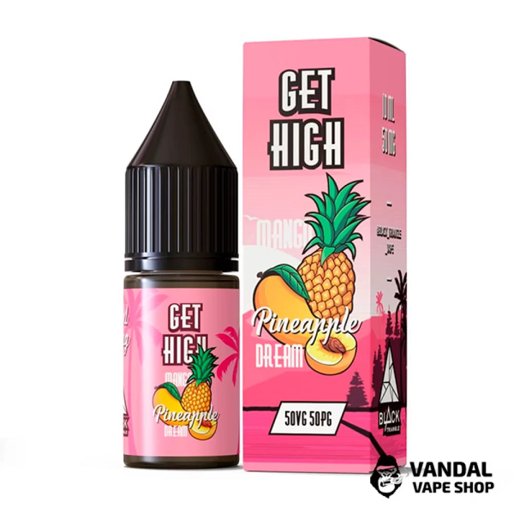ЖИДКОСТЬ Get High - 10 мл НА СОЛЕВОМ НИКОТИНЕ 50 мг со вкусом ананаса, манго и персика